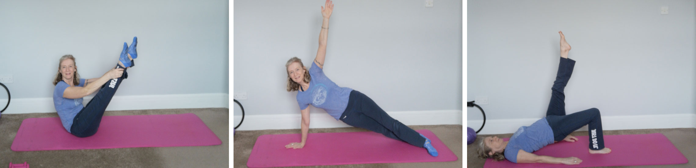 Claire doing some example pilates poses